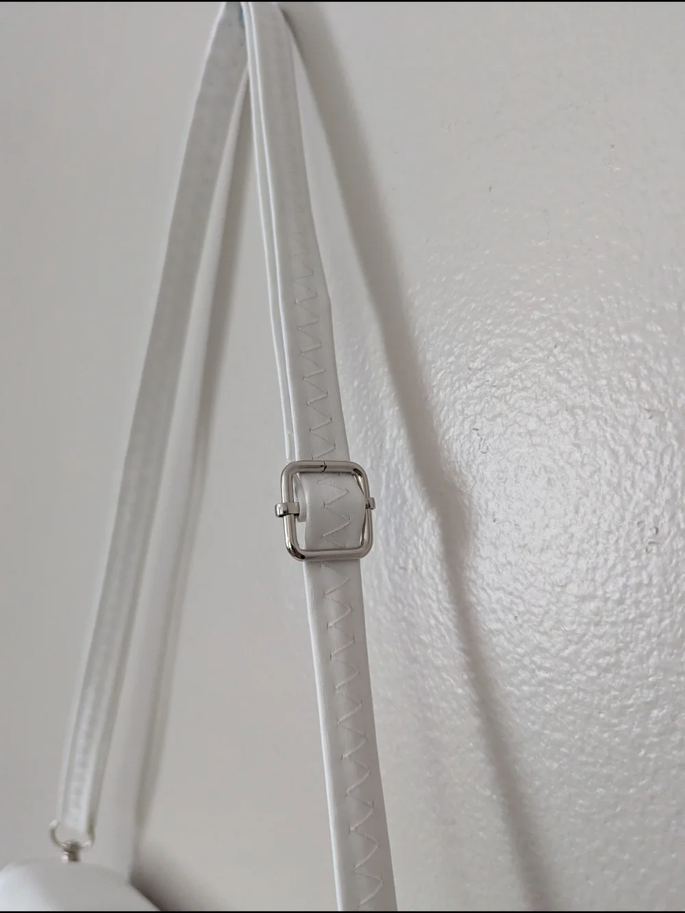 White Quilted Mini Crossbody Shoulder Bag Adjustable Summer Modern Faux Leather